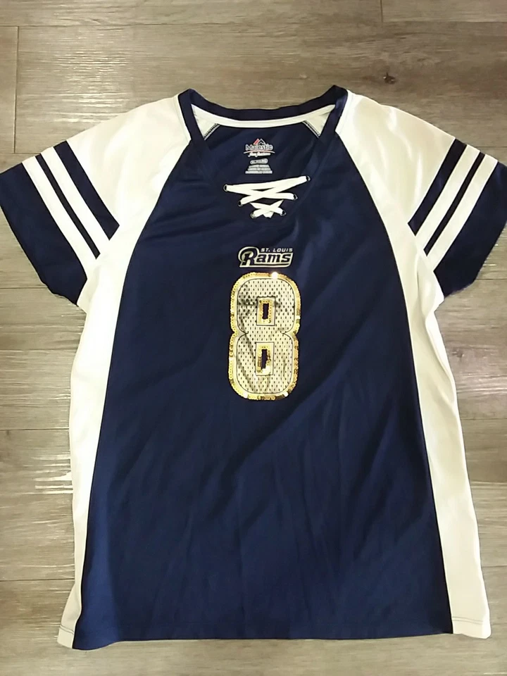CAMISA/JERSEY MUJER SAINT LOUIS RAMS #8 SAM BRADFORD BLING TALLA XL  Foto 1 de 2