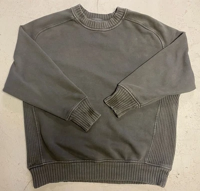 Pulôver feminino Aerie verde oliva Down to Earth desleixado tamanho grande gola redonda P - Imagem 1 de 4