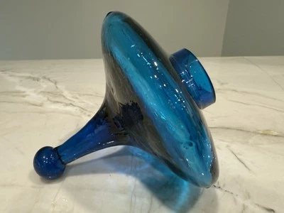 Parasol Hummingbird Feeder Blue Handblown Glass Shaped Like Sorry Board game Peg - Image 1 of 4