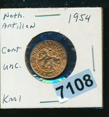 NETHERLANDS ANTILLES - 1954- 1 CENT - K1 - BU #7108 - Image 1 of 2