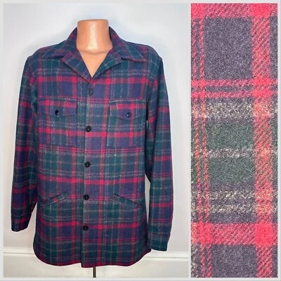 Chaqueta Camisa De Lana A Cuadros Años 80 Pendelton Grande Alta Shacket De Colección Años 80 Foto 1 de 4