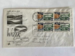 United States first day cover FDC~#1150~4c~block of 4~Water Conservation~1960 - Picture 1 of 2