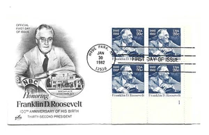 1950 Franklin D Roosevelt ArtCraft plate block, FDC - Picture 1 of 1