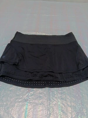 ATHLETA Skirt Skort Mini Womens Large Black Tennis Golf Breathable Stretch  - Image 1 of 4