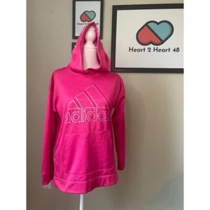 Adidas Pink Pullover Hoodie Sweatshirt Youth XL Girls Jr. Size XL-16 3 Bar Logo - Picture 1 of 11