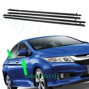 4x For Honda City 2014-17 Door Left Right Window Outer Black Strip Trim al - Picture 1 of 1