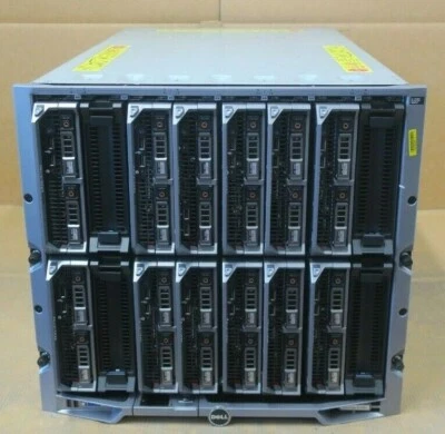 Dell PowerEdge M1000E Chassis 11x M620 1x M630 Blade Server E5-2680/v2 E5-2660v3 - Image 1 of 2