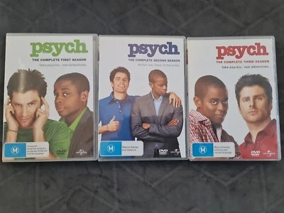 Psych - Seasons 1, 2 and 3 - (47 episodes on 12 DVDs) - Region 4 - LIKE NEW! - Image 1 of 4