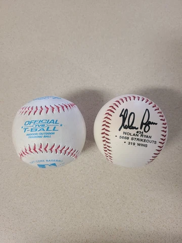 Rawlings Official Baseball 1 Ball TBall & A Nolan Ryan Autograph Printed Ball Cover
