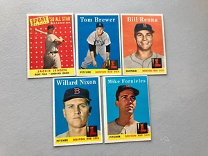 1958 Topps Jackie Jensen All-Star Selection + 4 more Sox players Boston Red Sox - Picture 1 of 2