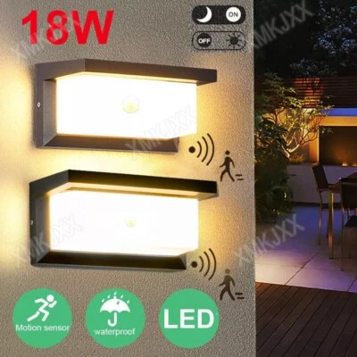 18W LED Außenleuchte mit Bewegungsmelder Wandleuchte Anthrazit Sensor Außenlampe - Bild 1 von 4