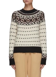 RE/DONE 50s Fair Isle Wool Pullover Sweater Ivory Chocolate Net-A-Porter $ 565 XS - Bild 1 von 13