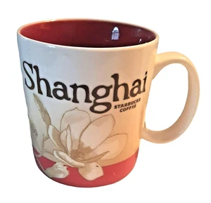 Taza de café Shanghai Starbucks serie coleccionista 16 oz 2008 rojo beige - Imagen 1 de 11