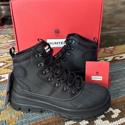 Botas HUNTER Explorer Duck impermeables aisladas negras para mujer talla 7 Foto 1 de 4