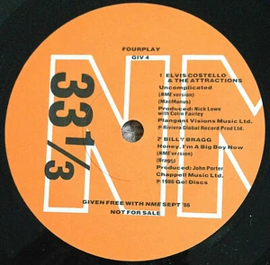 DAVIS / BRAGG / MANTRONIX / ELVIS COSTELLO 4-TRACK 7" E.P, FOURPLAY, GIV 4 VG/VG - Picture 1 of 3