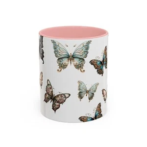 Taza mariposa 11 oz, taza de café, taza de té, hermoso diseño delicado - Imagen 1 de 10