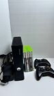 Microsoft Xbox 360 S Slim Console Bundle 2 Controllers 5 Games Cords WORKS
