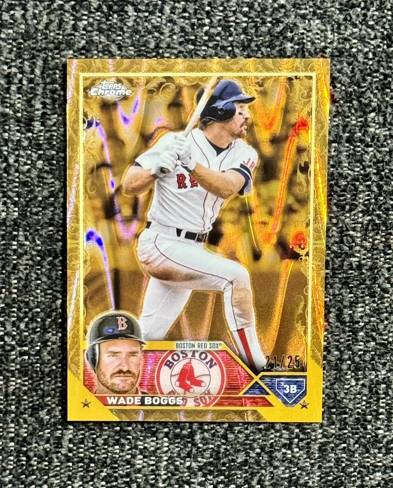 WADE BOGGS 2023 Topps Gilded RayWave Gold Etch Refractor /25 #123 Red Sox HOF