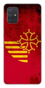 Coque en silicone imprimée compatible Samsung Galaxy A51 Drapeau Languedoc - Photo 1 sur 3