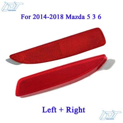 1 par de reflectores de parachoques trasero derecho y derecho aptos para Mazda 3 Sport 2014-2018 Foto 1 de 4