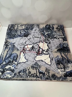 Christian Dior Around The World Map Straw Tote Bag New Platinum Gift - Image 1 of 3