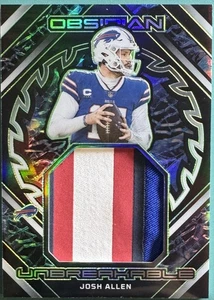 Parche irrompible Panini Obsidian Josh Allen 2023 15/25 4 colores parche facturas - Imagen 1 de 3