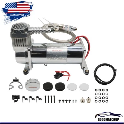 Kit de suspensión de bocina de aire plateado 1/4 12V 200PSI para bocinas de tren Foto 1 de 4