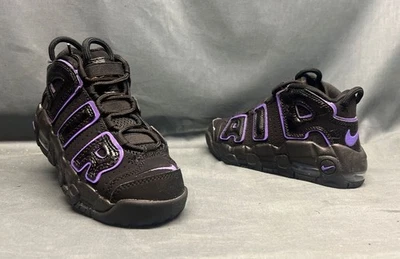 Nike Air More Uptempo (PS) Tenis Negro Púrpura Niños Talla 3 ¡NUEVO EN CAJA! Foto 1 de 4