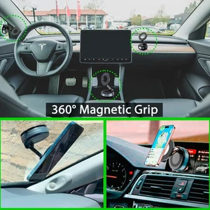 Magnetic 360° Car Phone Holder Mount – Suction Cup for Dashboard & Windshield - Picture 1 of 8