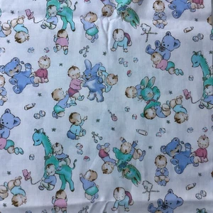 Babies at Play - Beth Ann Bruske David Textiles - Cotton Fabric - 2 Yards x 44” - Picture 1 of 9