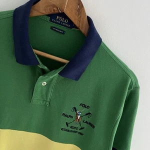 Polo Ralph Lauren Talla L Grande Para Hombre Verde Personalizado Calce Ajustado Manga Corta - Imagen 1 de 10