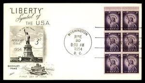 Mayfairstamps US FDC 1954 Washington DC block Statue of Liberty appreciation Fle - Picture 1 of 2