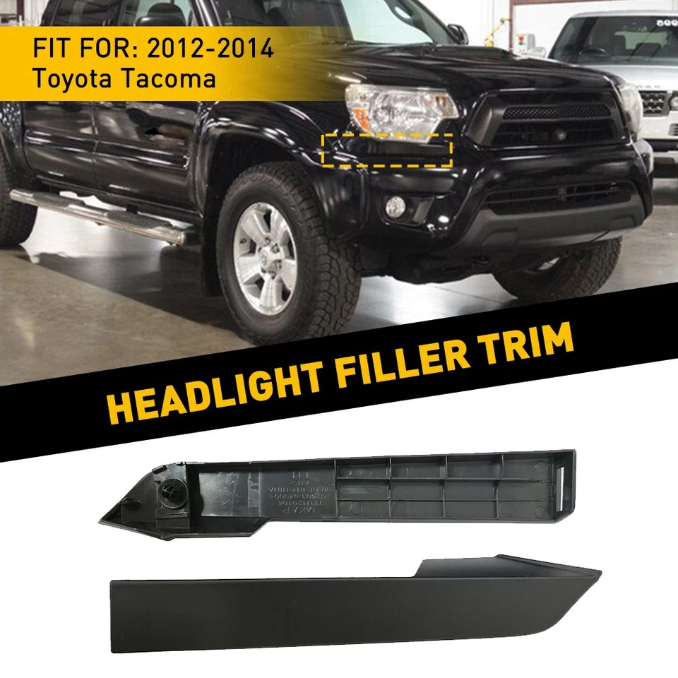 Front Bumper Headlight Filler Trim Panel Set For Toyota Tacoma 2012-2014 BLACK 2 - Imagem 1 de 4
