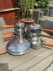 7 Prestige Copper Bottom Saucepans including , Frying pan And Milk Pan - Picture 1 of 10