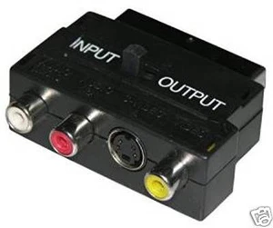 ADATTATORE VIDEO: DA 3 PRESE RCA + 1 PRESA S-VHS1 A PRESA SCART AUDIO VIDEO  - Picture 1 of 1