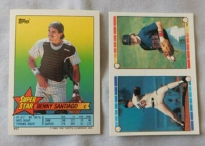 1989 Topps Super Star Sticker #57 Benny Santiago  - Sticker on Back #61 #286