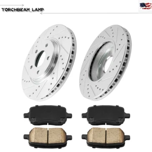 Rotores de freno de disco delanteros + pastillas de freno de cerámica para Chevy Malibu E19 TX 2004-2012 - Imagen 1 de 12