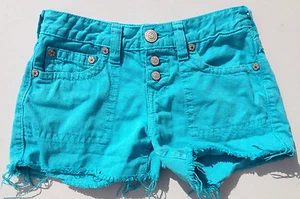 True Religion Shorts 'FAYE/DOLLY' Girls Size 14 Turquoise EUC RRP $129 - Picture 1 of 7