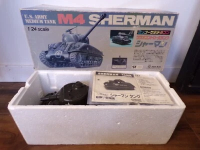 Vintage 80's Nikko Japan R/C 1/24 M4 Sherman Tank MIB Taiyo Tyco - Image 1 of 4