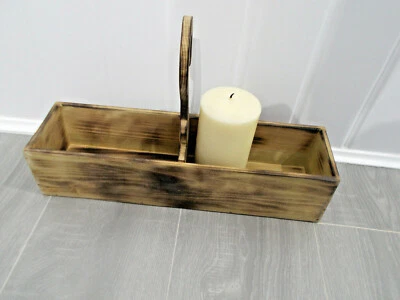 Handmade Rustic Wooden Box,  Candles, Condiments  etc,  Tableware - Image 1 of 4