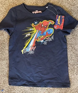 Marvel Spiderman Thwip Sz 6 Kids Navy Tshirt - Picture 1 of 4