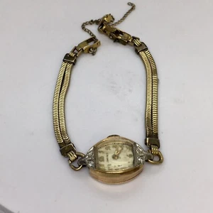 Reloj Mecánico Dama Longines Oro Rosa 14K Diamante Retro Años 40 12.8 Gramos - Imagen 1 de 6