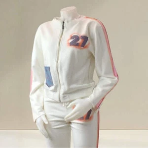 Chándal capri azul vaquero blanco vintage Azzure | rosa neón para mujer nuevo con etiquetas - Imagen 1 de 5