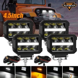 Lámpara todoterreno AUXBEAM 4 piezas 4,5 pulgadas 240 W LED de trabajo vainas ámbar blanco DRL - Imagen 1 de 12