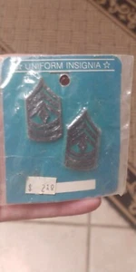 Vintage US First Sergeant Insignia Set / Sealed on Card  - Picture 1 of 2