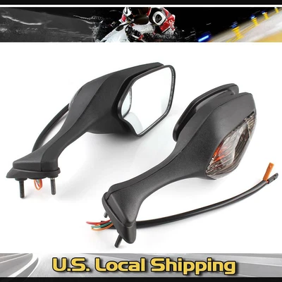 Fit For Honda CBR1000RR CBR1000 RR 2008-2012 Black Rear View Mirrors Turn Signal Foto 1 de 4