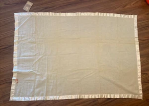 Vintage Springfield Wool Nylon Blanket Cream w/Satin Trim 36x54 With Tags - Picture 1 of 6