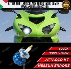 KIT FULL LED H7 ANABBAGLIANTE KAWASAKI NINJA 1000 ZX-10R 2006 2007 100%NO ERRORE - Picture 1 of 12