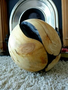 Wooden Sculpture Ball Handmade D-33 cm Other Size Available Home Loft Art MC - Picture 1 of 9