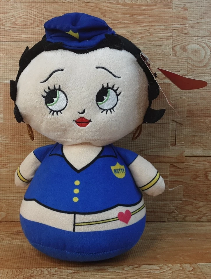Betty Boop Police 10" Kellytoy 2017 Stuffed Bean Bag Plush Doll Tags - Image 1 of 4